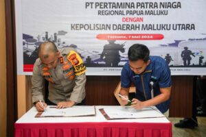 Kapolda Malut Melaksanakan Kegiatan MoU Bersama PT Pertamina Patra Niaga Region Papua Maluku