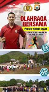 Juma’at sehat,Kapolsek Ganteng ini senam bersama warganya di Tidore utara