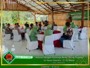 Komsos Dengan Keluarga Besar TNI di Halteng, Ini Pesan Dandim 1512/Weda