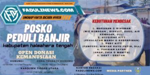 Peduli Bencana Banjir di kabupaten Halmahera Tengah,Wartawan dan Polsek utara Buka posko Bantuan